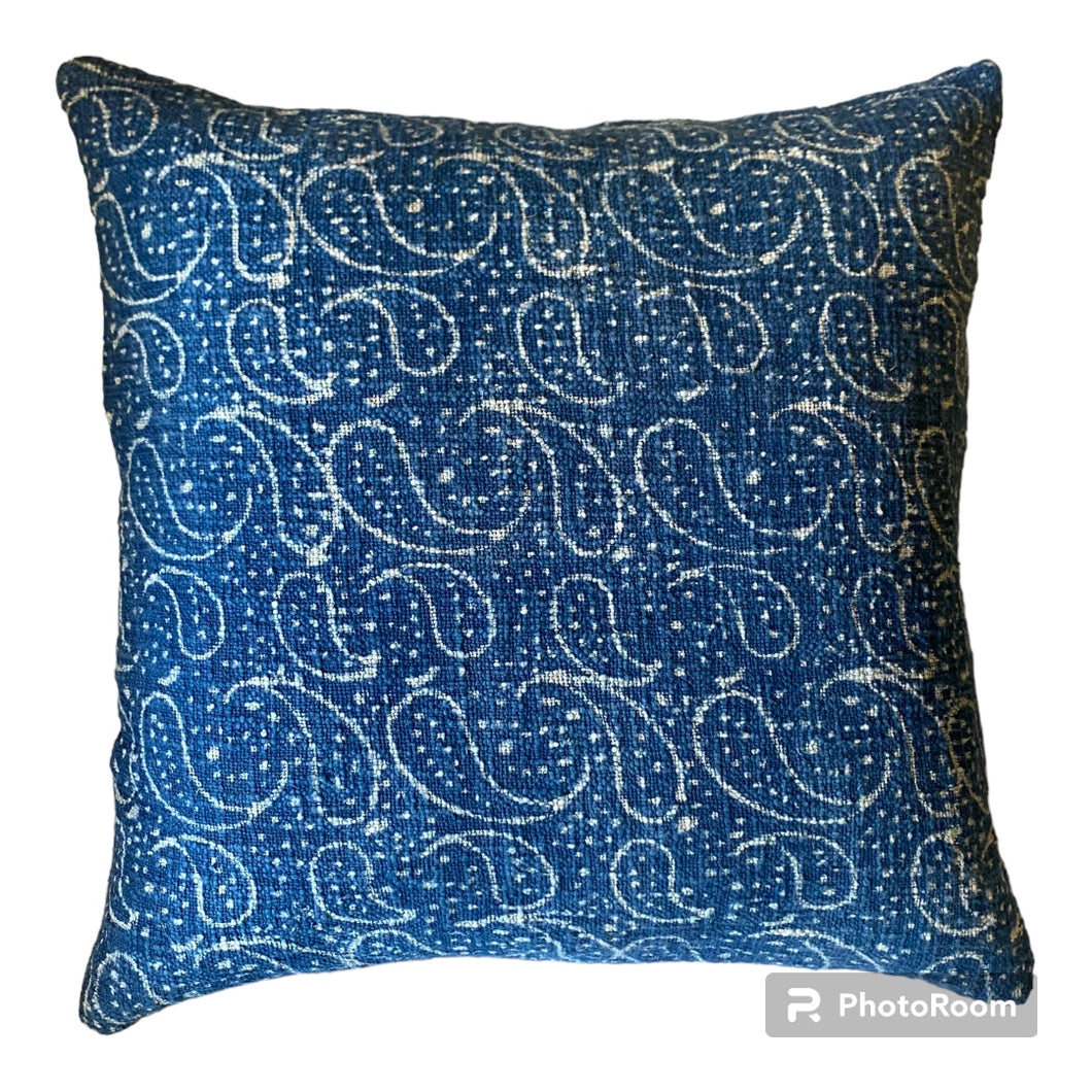 Kuddfodral Indigo  (Handtryckt)