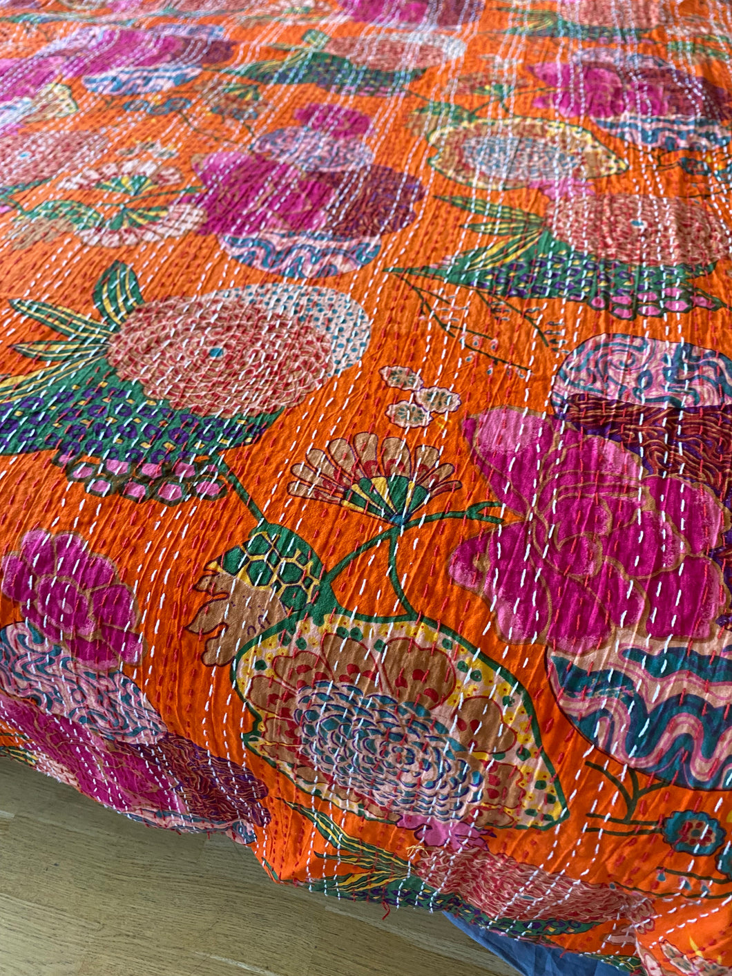 Överkast floral Orange