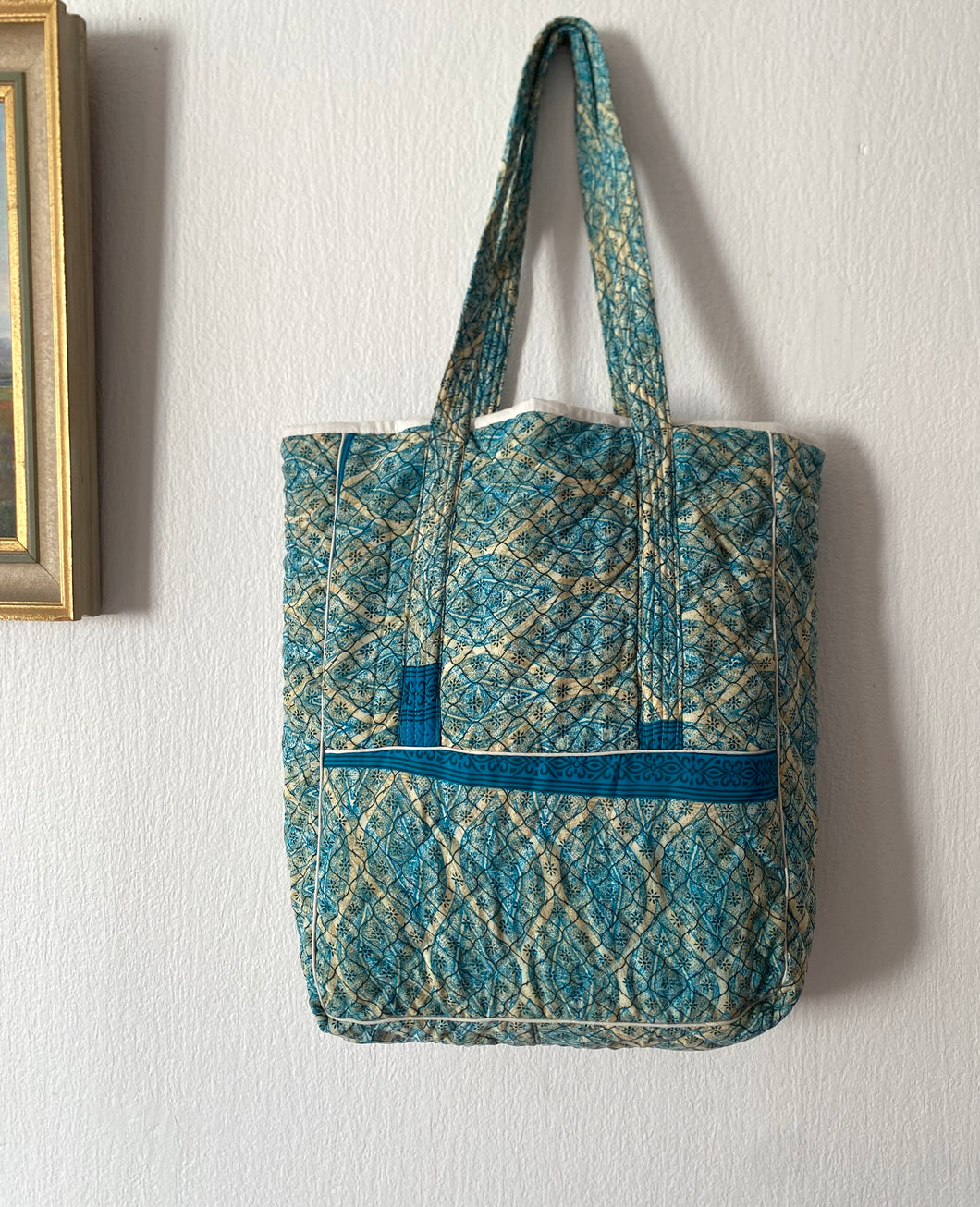 Quiltad sidenväska One- of a - kind