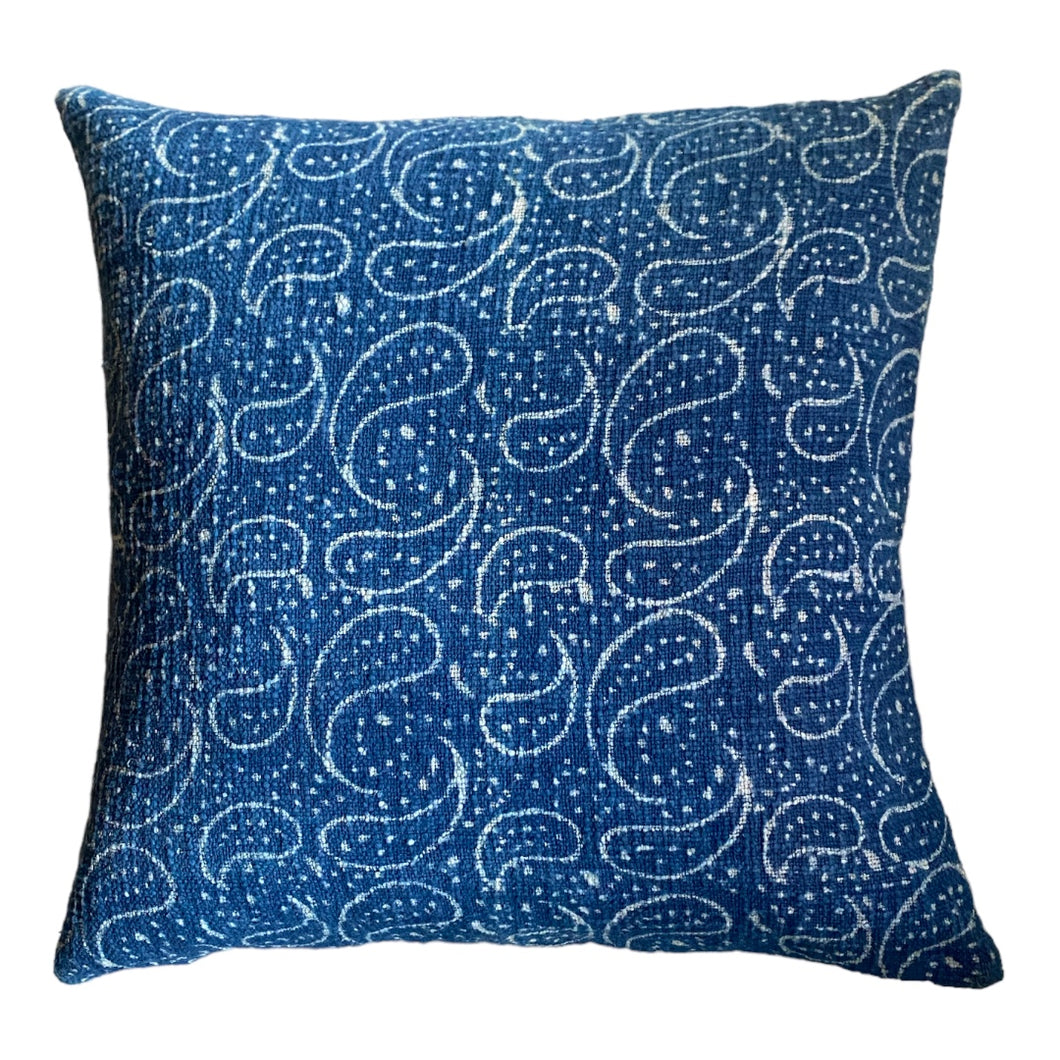 Kuddfodral Indigo  (Handtryckt)